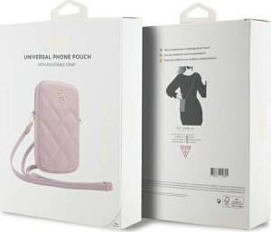Guess Guess Zip Quilted 4G - Torebka na telefon (różowy) 5