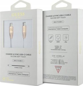 Kabel USB Guess USB-C - USB-C 1.5 m Złoty (GUCCLALRGDD) 2