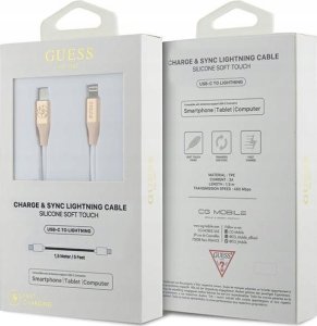 Kabel USB Guess USB-C - Lightning 1.5 m Złoty (GUCLLALRGDD) 2