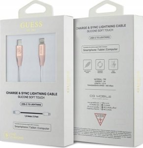 Kabel USB Guess USB-C - Lightning 1.5 m Różowy (GUCLLALRGDP) 2