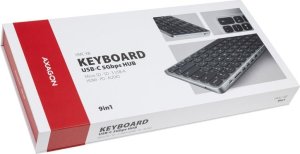 Klawiatura Axagon AXAGON HMC-KB USB-C Tastatur, microSD/SD, 3x USB-A 3.0, HDMI 4K/60Hz, PD 100W, Audio - DE Layout 4