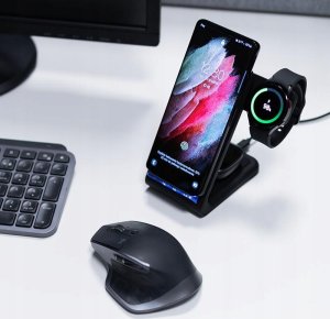 Ładowarka Crong PowerSpot Pivot Stand 3w1 + GaN PD 35W Indukcyjna  (CRG-POWER-BUNDLE1) 3