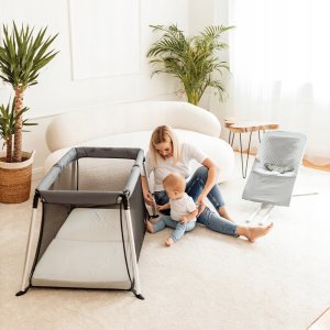 Luna Bambini Luna Bambini, Lekkie łóżeczko turystyczne, szare 2