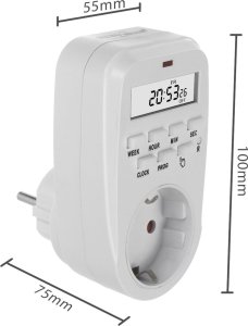 GreenBlue Włącznik czasowy - timer cyfrowy GreenBlue,  max. obciążenie 16A, IP20, GB362 F 6