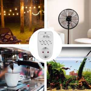 GreenBlue Włącznik czasowy - timer cyfrowy GreenBlue,  max. obciążenie 16A, IP20, GB362 F 7