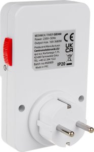 GreenBlue Włącznik czasowy - timer mechaniczny GreenBlue, 48 programów, max. obciążenie 16A, IP20, GB360 F 4