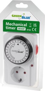GreenBlue Włącznik czasowy - timer mechaniczny GreenBlue, 48 programów, max. obciążenie 16A, IP20, GB360 F 7
