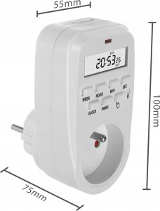 GreenBlue Włącznik czasowy - timer cyfrowy GreenBlue,  max. obciążenie 16A, IP20, GB362 E 6