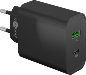 Ładowarka Goobay goobay USB-C PD dual fast charger 45 watts (black, 1x USB-A, 1x USB-C PD, GaN technology) 1