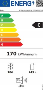 Lodówka Beko Lodówka z zamrażarką B5RCNA406HXB1 sr C (wysyłka towarów) 7
