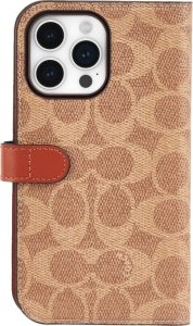 Coach Coach Folio Signature C Case - Etui 2w1 z klapką iPhone 15 Pro Max (Tan) 2