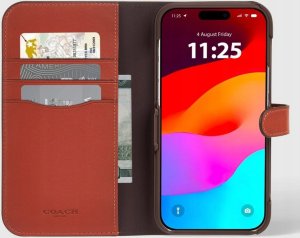 Coach Coach Folio Signature C Case - Etui 2w1 z klapką iPhone 15 Pro Max (Tan) 3