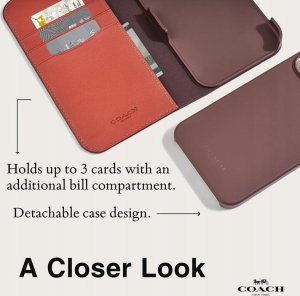 Coach Coach Folio Signature C Case - Etui 2w1 z klapką iPhone 15 Pro Max (Tan) 6