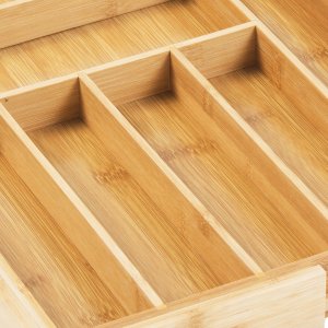 GreenBlue Rozsuwany bambusowy organizer na sztućce 325-500x430x45mm (GB379) 5