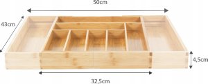 GreenBlue Rozsuwany bambusowy organizer na sztućce 325-500x430x45mm (GB379) 7