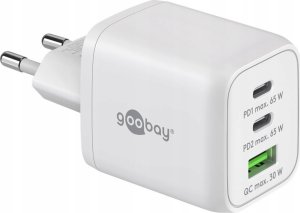 Ładowarka Goobay goobay USB-C fast charger Nano, PD, GaN, 65 watts (white, 1x USB-A, 2x USB-C PD, Charge 3.0) 1