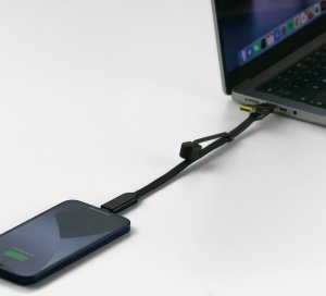 Kabel USB Rolling Square USB-A + USB-C - USB-C 0.3 m Czarny (RS-XLS01R) 4