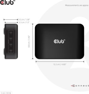 Ładowarka Club 3D Club3D Ladegerät   4xUSB Typ C               PD 240W, GaN retail 4