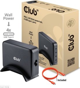 Ładowarka Club 3D Club3D Ladegerät   4xUSB Typ C               PD 240W, GaN retail 5