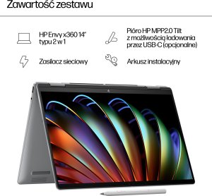 Laptop HP HP ENVY x360 14 - Ryzen 5 8640HS | 14"-WUXGA-Dotyk | 16GB | 512GB | Win11Pro | Srebrna 11