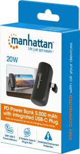 Manhattan MANHATTAN PD Powerbank 5000mAh Typ-C St. 20W schwarz 15