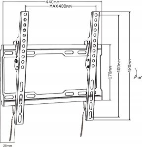 Maclean Uchwyt do TV , max VESA 400x400, 32-70", 45kg, reg. odchylenia +0°~-10°, MC-412 5