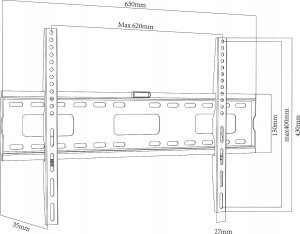 Maclean Uchwyt do TV Maclean, max VESA 600x400, 32-100", 80kg,  MC-419 10