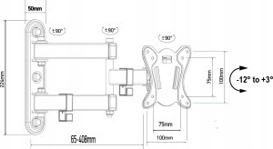 Maclean Uchwyt do telewizora lub monitora Maclean, max. VESA 100x100, 13-32", 30kg, czarny, MC-417 7