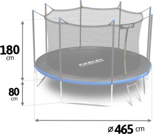 Trampolina ogrodowa Neo-Sport NS-15W241 z siatką wewnętrzną 15 FT 465 cm 4