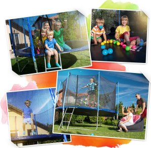Trampolina ogrodowa Neo-Sport NS-15W241 z siatką wewnętrzną 15 FT 465 cm 9