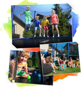 Trampolina ogrodowa Neo-Sport NS-15W241 z siatką wewnętrzną 15 FT 465 cm 10