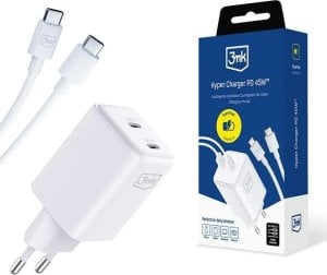 Ładowarka 3MK 3mk Hyper Charger PD 45W+USB Cable C to C White 1