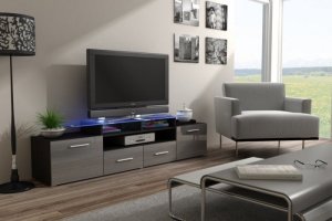 Cama Meble Szafka RTV EVORA 200 wenge/szary połysk 1