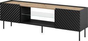 Cama Meble Szafka RTV EF ONDA 180x40x39-58 czarny (stojąca lub wisząca) 1