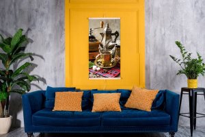 Grzejnik Trio Grzejnik na podczerwień - giętki panel grzewczy 430W TRIO wzór 5 kawa, wymiary 100x57cm z regulatorem 3