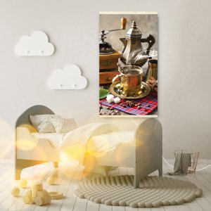 Grzejnik Trio Grzejnik na podczerwień - giętki panel grzewczy 430W TRIO wzór 5 kawa, wymiary 100x57cm z regulatorem 5