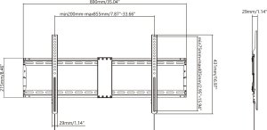 Vision Uchwyt ścienny na monitor 47" - 75" (VFM-W8X4V/2) 5