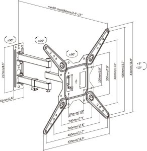 Vision Uchwyt ścienny na monitor 37" - 60" (VFM-WA4X4/3) 4