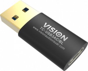 Vision Professioneller installationstauglicher USB-C-zu-USB-A-Adapter - 30 JAHRE GARANTIE - wird an der Standard-USB-A 3.0-Buchse eines Laptops angeschlossen - USB-C (F) zu USB-A (M) - USB 3.1 Gen 2 - schwarz 3
