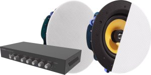 Vision Profesjonalny cyfrowy mikser audio-wzmacniacz - 2 x 50 W (RMS @ 8 Ohm) - RS-232 - Bluetooth (możliwość zmiany, ustalony PIN) - 4 x wejścia, każde albo wysokopoziomowe, albo mikrofonowe (symetryczne z regulacją Trim i wyłącznikiem 2