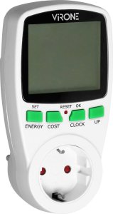 Orno Dwutaryfowy watomierz, kalkulator energii z wyświetlaczem LCD, 2 oddzielne taryfy, wewnętrzny akumulator, wersja Schuko 4