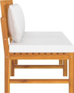 vidaXL Leżanka z kremową poduszką, 200x60x75 cm, lite drewno akacjowe 5