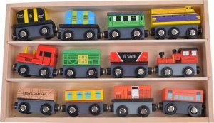 AIG Drewniana Kolejka Pociąg Na Magnes Lokomotywa 11