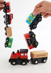 AIG Drewniana Kolejka Pociąg Na Magnes Lokomotywa 12