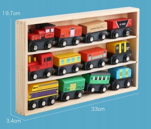 AIG Drewniana Kolejka Pociąg Na Magnes Lokomotywa 14