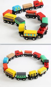 AIG Drewniana Kolejka Pociąg Na Magnes Lokomotywa 6