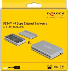 Kieszeń Delock Delock - Speichergehause - M.2 - M.2 NVMe Card - Thunderbolt 3, Thunderbolt 4, USB4 - Silber 4