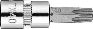 Neo Końcówka TORX TX40 na nasadce 1/4", krótka, 37 mm 3