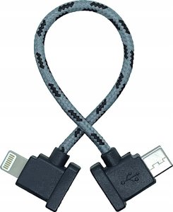 BRDRC KABEL NYLONOWY OTG DO KONTROLERA DRONA DJI MAVIC AIR 2 MINI 2 3 4 PRO -  IPHONE LIGHTNING 15CM 9