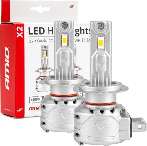 AMiO Żarówki samochodowe led seria x2 h7 h18 6500k canbus amio-02973 1